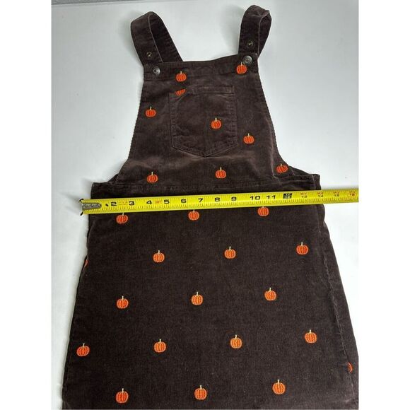 Gymboree Girls Perfect Pumpkin Corduroy Jumper Brown Bear Sz 8 Embroidered - Picture 5 of 9